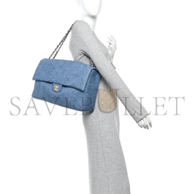 CHANEL DENIM SOUPLISSIMO MAXI FLAP BLUE (39*28*11cm) 